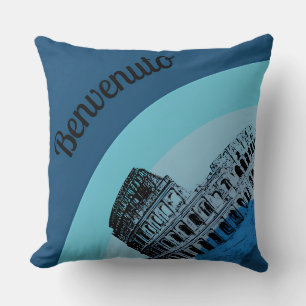 Coussin Benvenuto Rome Colosseum Art Rétro Jeu d'Oreiller