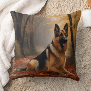 Coussin Berger allemand en automne Feuilles automne Inspir