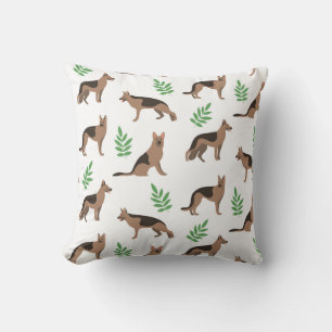 Coussin Berger allemand et Motif de verdure