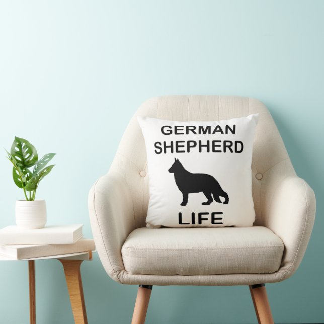 Coussin berger allemand vie double face (Chaise)