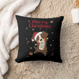Coussin Berger australien Joyeux Noël Jeu hiver Jeu P