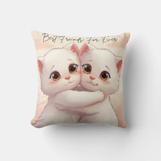 Coussin Best Friends Forever Throw Pillow - Two Cute Huggi