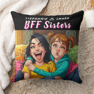 Coussin Best Friends Sisters Funny