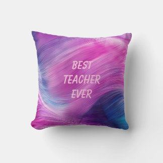 Coussin Best Teacher Ever Pastel Swirl