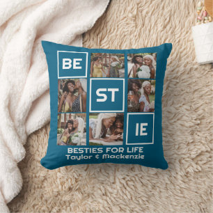 Coussin Bestie Best Friends 7 Photos et Texte Personnalisé