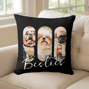 Coussin Besties Animal simple moderne Jouer Trois photos