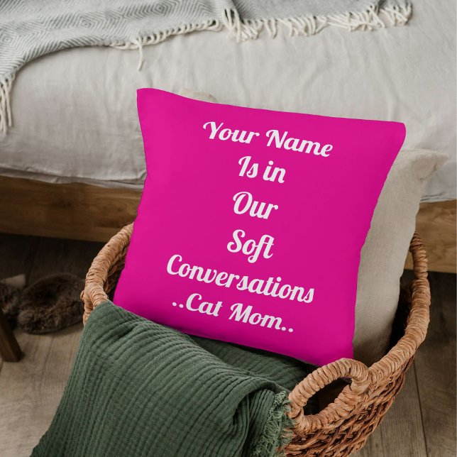 Coussin Besties BFF Pet Chat Maman Personnalisé Rose Modèl (Créateur téléchargé)