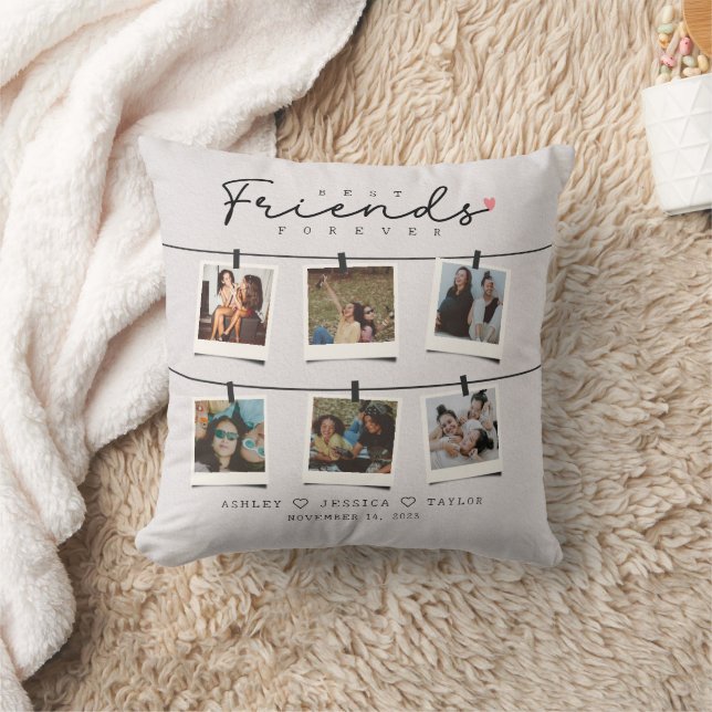 Coussin Besties Meilleurs amis Cadeau personnalisé photo (Couverture)