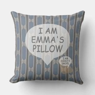 Coussin Beurre amusant et fantaisiste personnalisable rayé