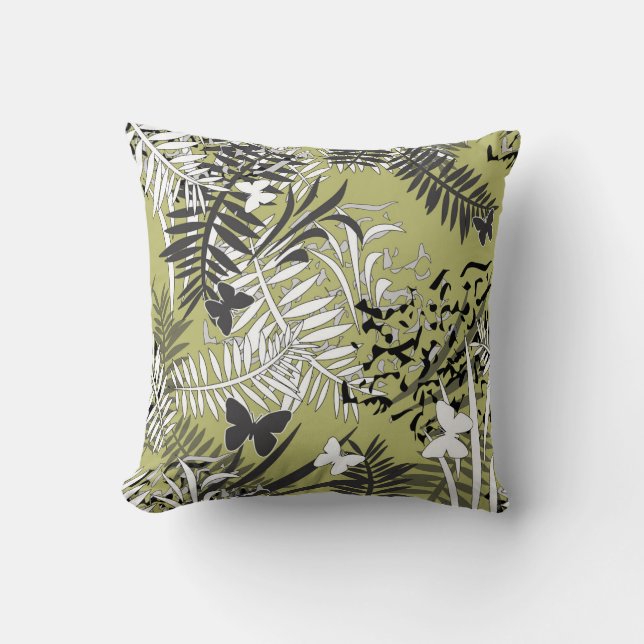 Coussin Beurre tropicale feuille de palme tropicale sans j (Recto)