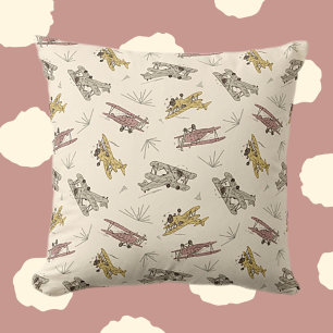 Coussin Bi-plans Art déco rugissant - motif jaune rouge.
