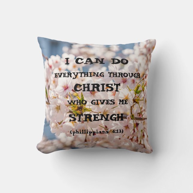 Coussin Bible Verse Inspiration Citation Écriture (Recto)