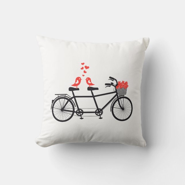 Coussin bicyclette tandem avec les inséparables mignons et (Recto)