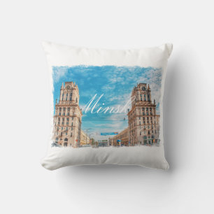 Coussin Biélorussie Minsk City Architecture Jeu d'oreiller