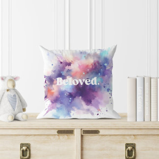 Coussin Bien-aimé. Aquarelle Couleur Couleur Couleur Coule
