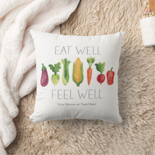 Coussin Bien Manger Sentez Bien Aquarelle Légumes bio