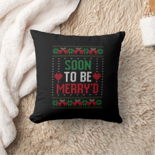 Coussin Bientôt mariés Joyeux Noël Mariée & Marié