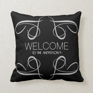 Coussin Bienvenue À N'Importe Quel Nom De Famille Les Fil