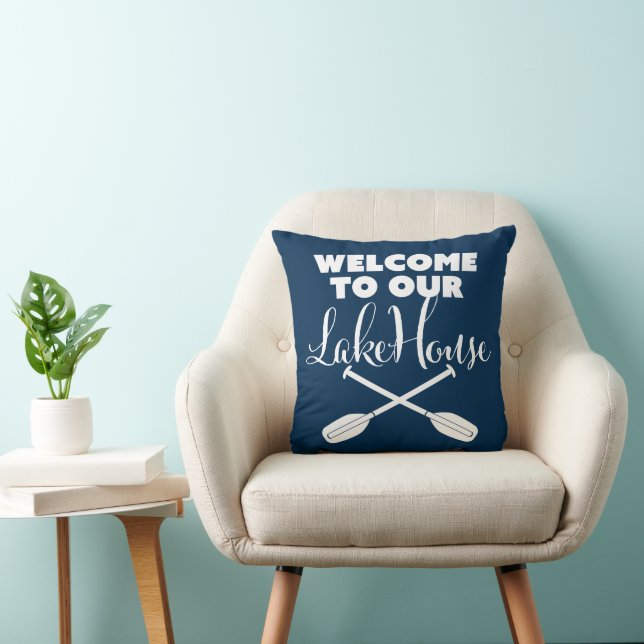 Coussin Bienvenue à Our Lake House | Au Lake House (Chaise)