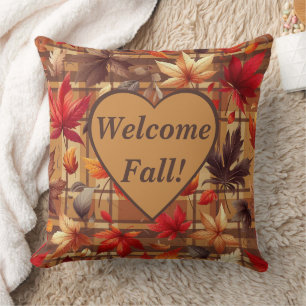 Coussin Bienvenue Chute ! Feuilles d'automne décoratives