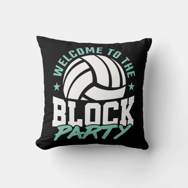 Coussin Bienvenue dans le jeu de volley-ball Funny Party B (Recto)