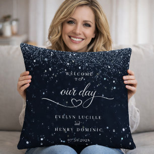 Coussin Bienvenue Dans Notre Jour De Mariage Personnalisé