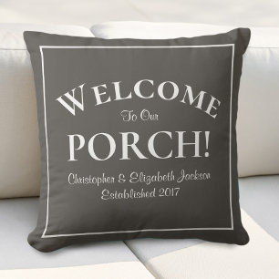 Coussin Bienvenue dans Porch Custom Family Names Modern Br