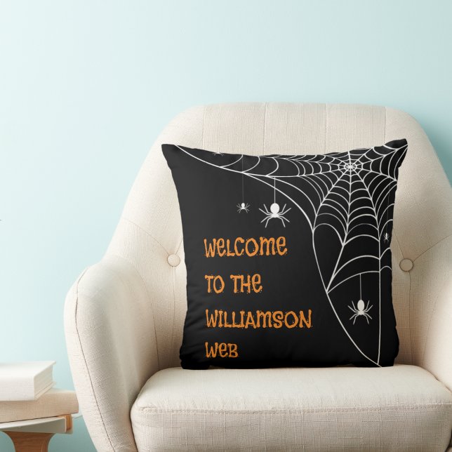 Coussin Bienvenue sur le site Web de Halloween Spider (Créateur téléchargé)
