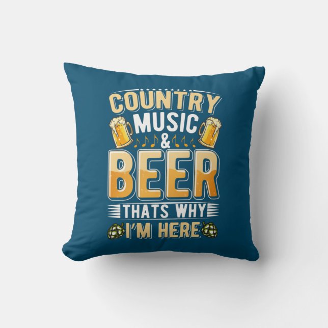 Coussin Bière Boire Country Music Bière Boire Anniversaire (Recto)