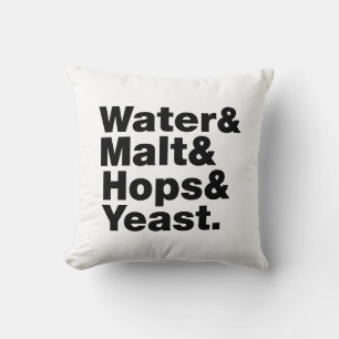 Coussin Bière = Eau & Malt & Hops & Yeast.