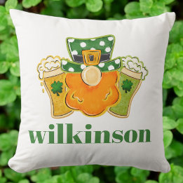 Coussin Bières shamrocks Leprechaun St Patrick's Custom