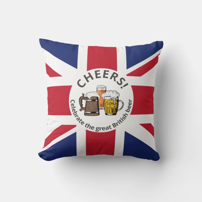 Coussin Bières UNION JACK personnalisables (Recto)