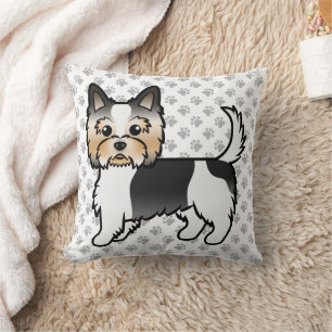 Coussin Biewer Terrier Yorkie Chien de Dessin Animé Mignon