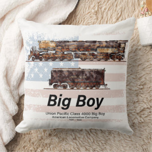 Coussin Big Boy Train à vapeur Vintage Locomotive américai