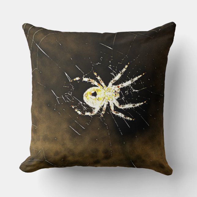 Coussin Big Déplaisant Spider sur son Web (Recto)