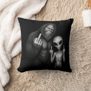 Coussin Bigfoot Sasquatch Alien de l'espace Doigt du Milie