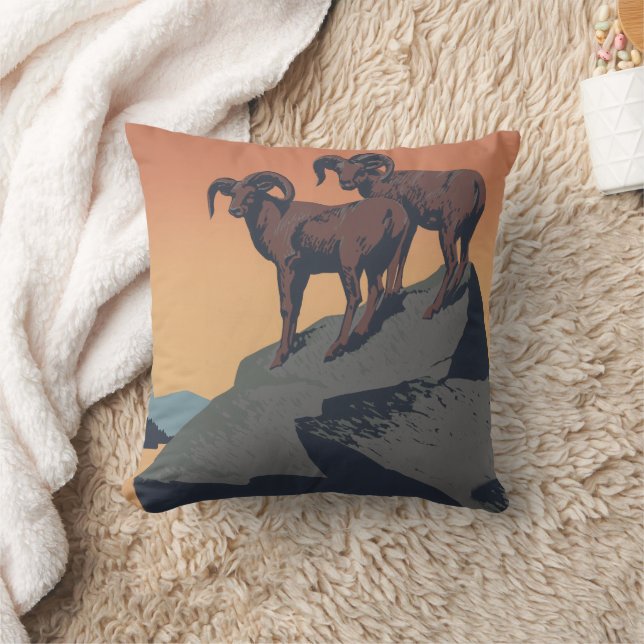 Coussin Bighorn Sheep American West Wildlife (Couverture)