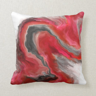 Coussin Bijoux gris-rouge Tone Fluid Art Swirl
