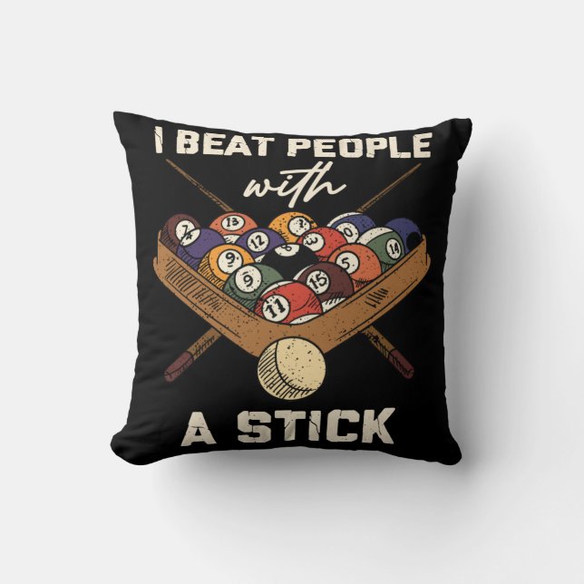Coussin Billard Sarcastique - Humour à 8 balles (Recto)