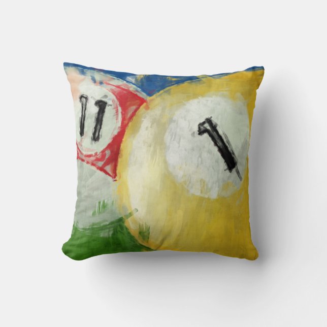 Coussin Billards de boule du résumé onze et un (Recto)
