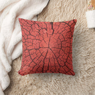 Coussin Bille de bois séchée coupe transversale bois rouge