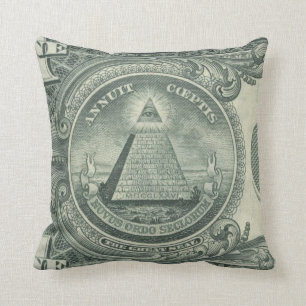 Coussin Billet d'un dollar Yall dollar d'Annuit Cœptis