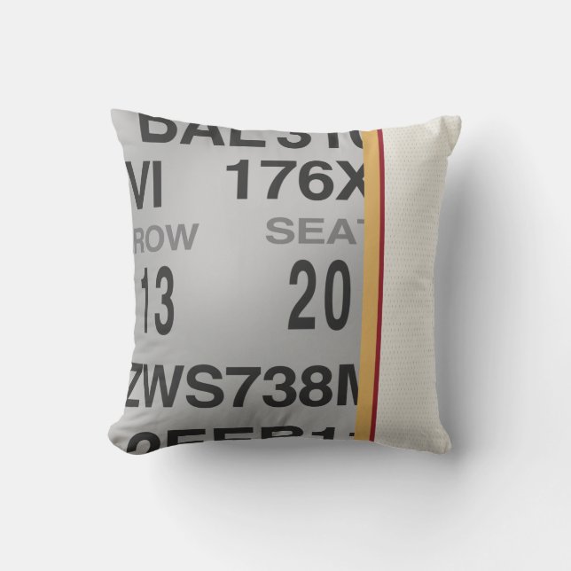 Coussin Billet gris et blanc extraordinaire de match de (Recto)
