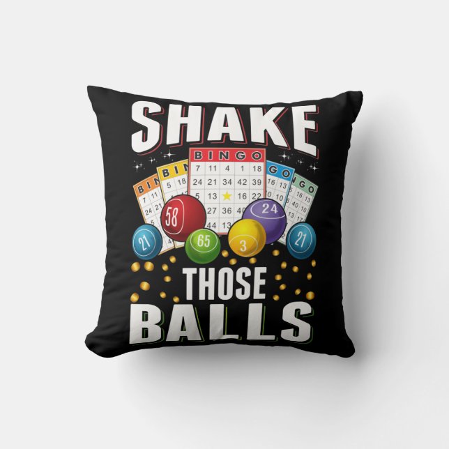 Coussin Bingo Humour Hommes Femmes Drôle Joueur de Bingo (Recto)