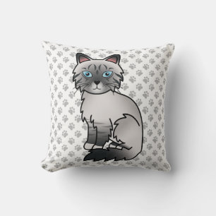 Coussin Birman / Ragdoll Tabby bleu point Patte Chaton & P