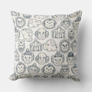 Coussin biscuits de cirque indigo ivoire