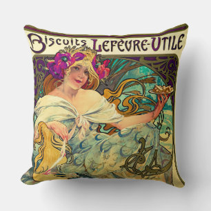 Coussin Biscuits Lefevre-Utile par Alphonse Mucha (1896)