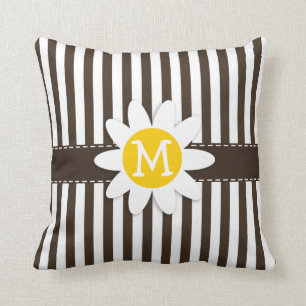 Coussin Bister Daisy sur Bister Brown Stripes; Gratuit