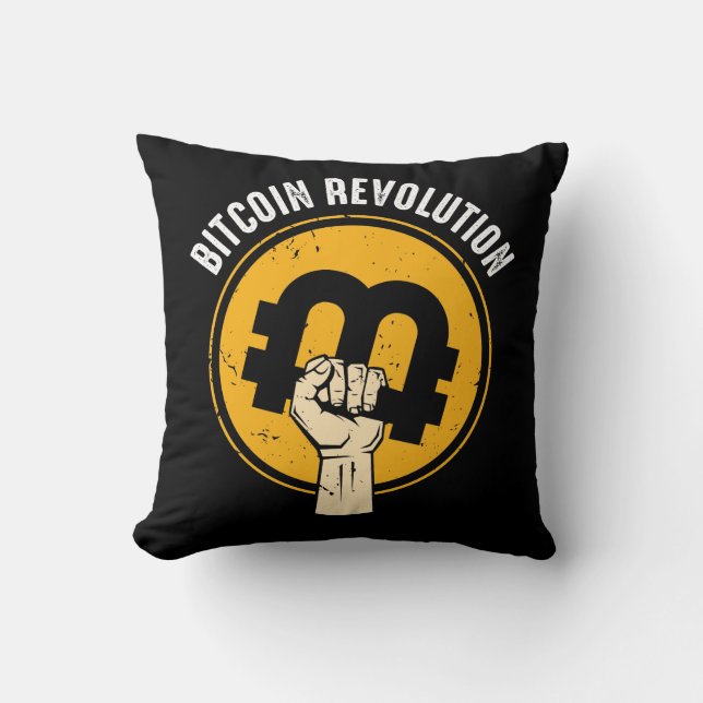 Coussin Bitcoin Revolution Cryptocurrency Trader Virtual C (Recto)