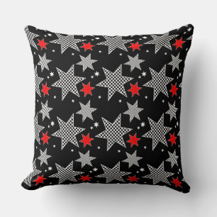 Coussin Black À damiers Stars